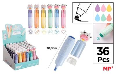 Opakowanie Zakreślacz ze stempelkiem - królik / krówka (36szt