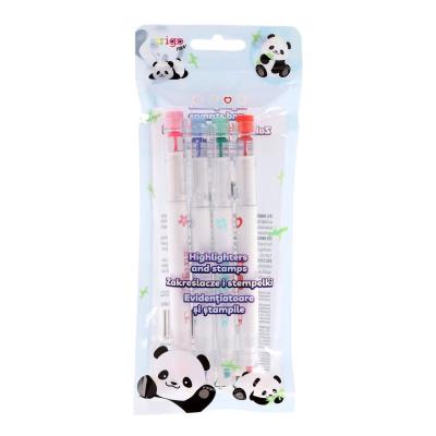 Opakowanie Zakreślacze i stempelki 2w1 4szt