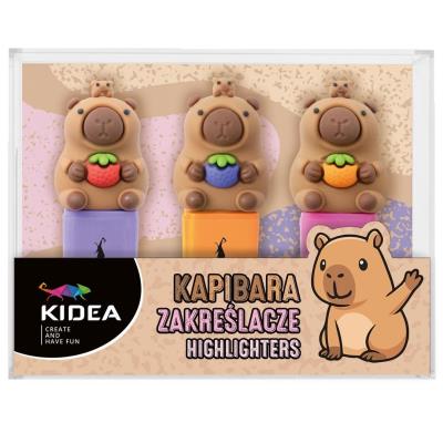 Opakowanie Zakreślacze Kapibara 3szt KIDEA