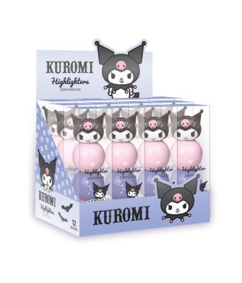 Opakowanie Zakreślacze kulki Kuromi 3 kolory pastel