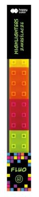Zakreślacze Pixi Blox fluo 5 kolorów HAPPY COLOR. Wydawca: GDD. SmakLiter.pl Opakowanie Zakreślacze Pixi Blox fluo 5 kolorów HAPPY COLOR