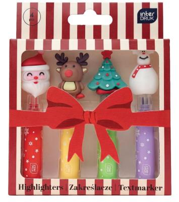 Opakowanie Zakreślacze z toperami Christmas 4szt