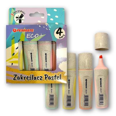 Opakowanie Zakreślasz PENMATE pastelowy Ecco 4 kolory