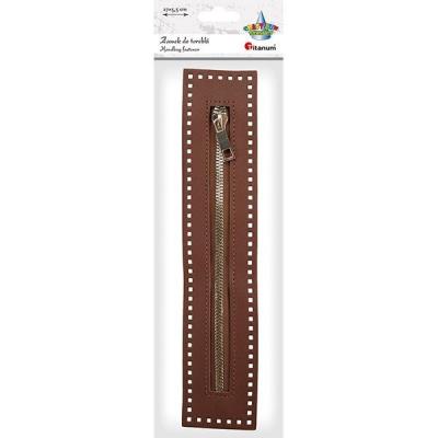 Opakowanie Zamek błyskawiczny do torebki 27x5,5cm kawowy