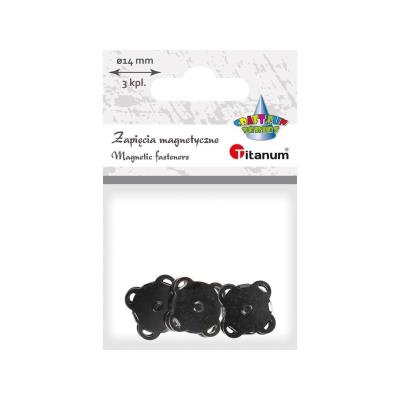 Opakowanie Zapięcia magnetyczne do przyszycia czarne 14mm