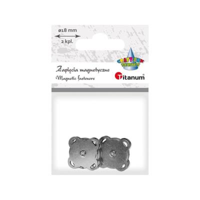 Opakowanie Zapięcia magnetyczne do przyszycia srebrne 18mm