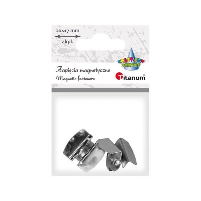 Opakowanie Zapięcia magnetyczne zaciskowe srebrne 20x17mm