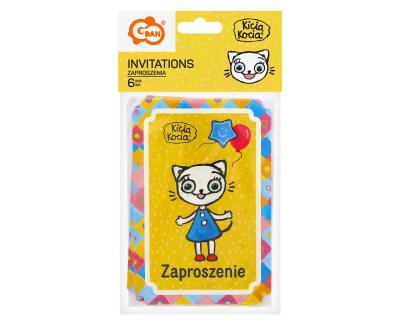 Opakowanie Zaproszenia papierowe Kicia Kocia 6szt.