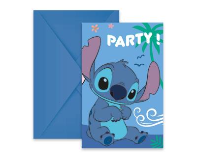 Zaproszenia z kopertami Stitch & Angel Disney 6szt. Wydawca: GODAN. SmakLiter.pl Opakowanie Zaproszenia z kopertami Stitch & Angel Disney 6szt