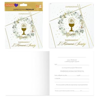 Opakowanie Zaproszenie komunia (5szt)
