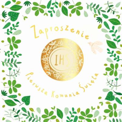 Opakowanie Zaproszenie KW - Komunia złoty opłatek 5szt