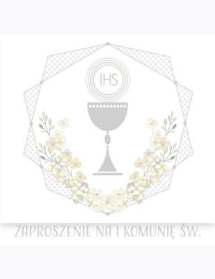 Opakowanie Zaproszenie kwadrat ZKW 120x120 Komunia zest. 62163 Dziecięce - Chłopiec, Dziewczynka, Srebrne