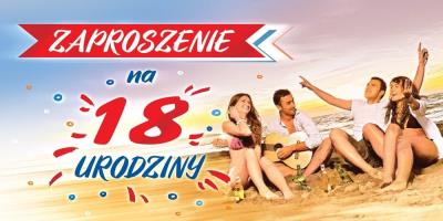 Opakowanie Zaproszenie na 18 Urodziny Z167 (5szt)