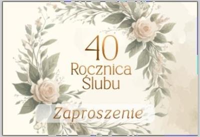 Opakowanie Zaproszenie Rocznica ślubu 40 (10szt)