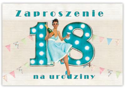 Opakowanie Zaproszenie Urodziny 18 (10szt)