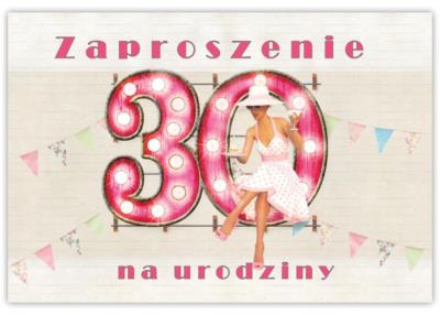 Opakowanie Zaproszenie Urodziny 30 (10szt)