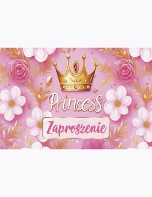 Opakowanie Zaproszenie Z 160x95 zest. 62127 Dziecięce - Bajkowe, Dziewczynka, Grafika, Korony, Urodziny