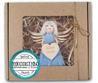 Opakowanie Zawieszka Anioł stróż. Niebieski