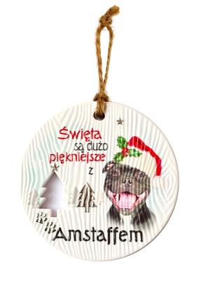 Opakowanie Zawieszka ceramiczna Boże Narodzenie Amstaff
