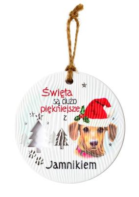 Opakowanie Zawieszka ceramiczna Boże Narodzenie Jamnik