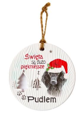 Opakowanie Zawieszka ceramiczna Boże Narodzenie Pudel