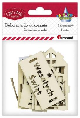 Opakowanie Zawieszka drewniana 3D domek ażurowy 69x56x85mm