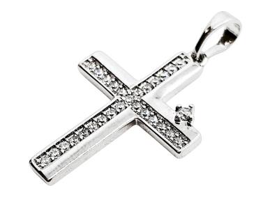 Opakowanie Zawieszka Krzyżyk Posrebrzany 26x18mm