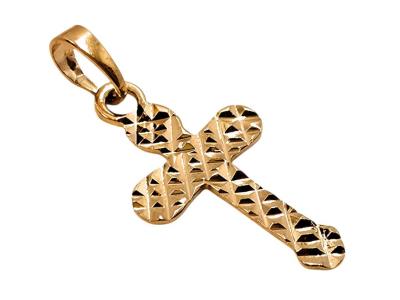 Opakowanie Zawieszka Krzyżyk Pozłacany 23x13mm