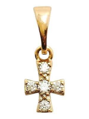 Opakowanie Zawieszka Krzyżyk z Cyrkoniami 10x6mm