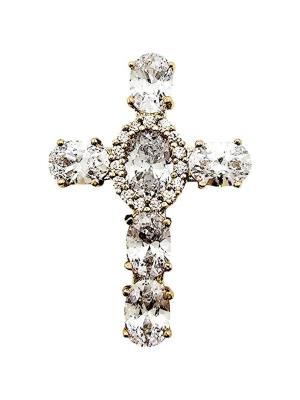 Opakowanie Zawieszka Krzyżyk z Cyrkoniami 32x23mm