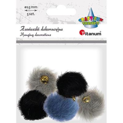 Opakowanie Zawieszki dekoracyjne pompony 15mm 5szt