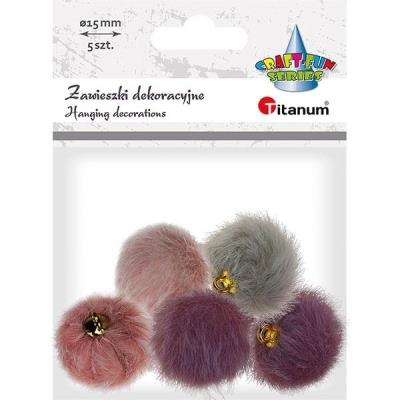 Opakowanie Zawieszki dekoracyjne pompony 15mm 5szt