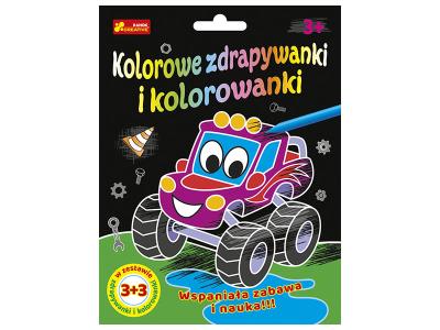 Opakowanie Zdrapywanki&kolorowanki Autka i dinuś 3+3