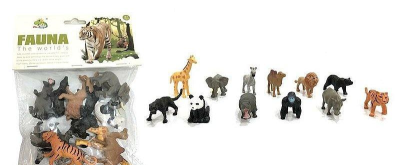 Opakowanie Zestaw 12 dzikich zwierząt PCV 20x16cm