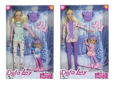 Opakowanie Zestaw 2 lalek 29cm i 9cm z nartami MIX