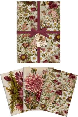 Opakowanie Zestaw 3 notatników A6 fioletowe kwiaty