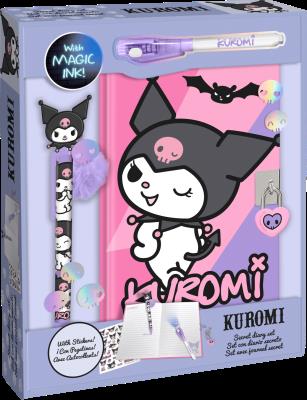 Zestaw 3w1 pamiętnik długopisy naklejki Kuromi KU00023. Wydawca: Kids Euroswan. SmakLiter.pl Opakowanie Zestaw 3w1 pamiętnik długopisy naklejki Kuromi KU00023