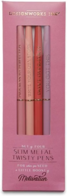 Zestaw 4 długopisów Motivation. Wydawca: Designworks Ink. SmakLiter.pl Opakowanie Zestaw 4 długopisów Motivation