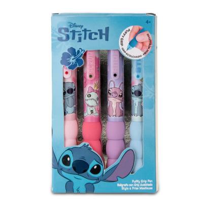 Opakowanie Zestaw 4 długopisów z puszystym uchwytem Stitch ST00139