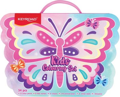 Opakowanie Zestaw artystyczny dla dzieci KEYROAD Motyl  54 elementy