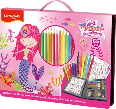 Opakowanie Zestaw artystyczny KEYROAD Mermaid różowy 65 elementów