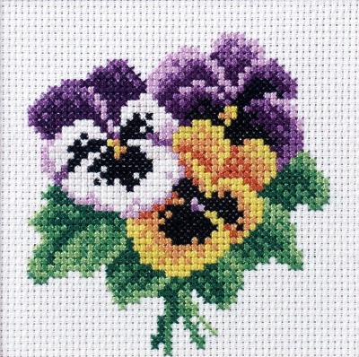 Opakowanie Zestaw do haftu krzyżkowego Bratki