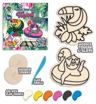 Opakowanie Zestaw do kolorowania plasteliną na drewnie Tropik