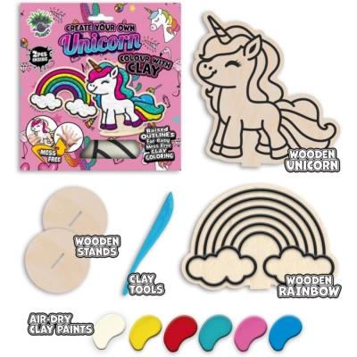 Opakowanie Zestaw do kolorowania plasteliną na drewnie