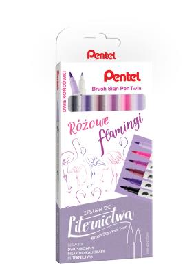 Opakowanie Zestaw do liternictwa Brush SESW30-ST6RFPL 6 kolorów