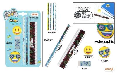 Opakowanie Zestaw do pisania Emoji niebieski
