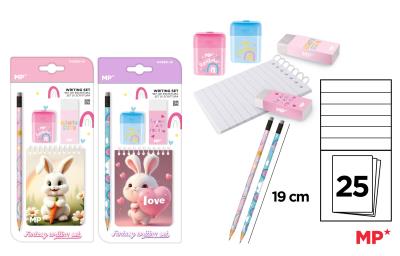 Zestaw do pisania - zajączki / króliki. Wydawca: Cervantes. SmakLiter.pl Opakowanie Zestaw do pisania - zajączki / króliki