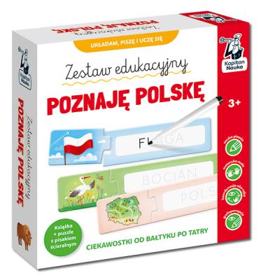 Okładka książki Zestaw edukacyjny. Poznaję Polskę. Książka + puzzle do pisania. Kapitan Nauka