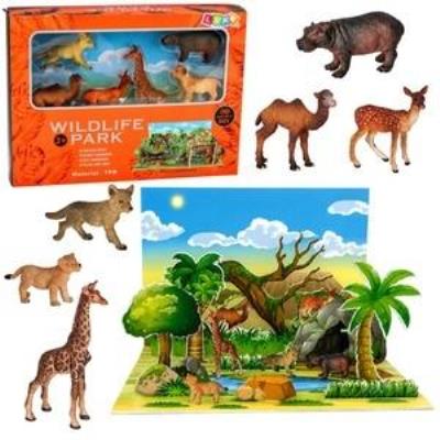 Opakowanie Zestaw figurek Dzikie Zwierzęta plansza 3D