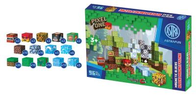 Opakowanie Zestaw klocków magnetycznych Astrafun Pixel One Dżungla 96 sztuk